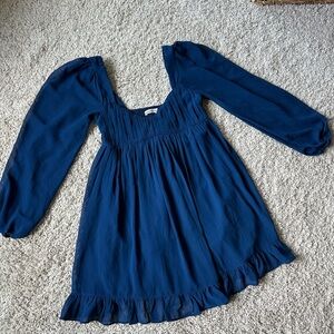 Abercrombie & Fitch Blue Smocked Ruffled Sundress